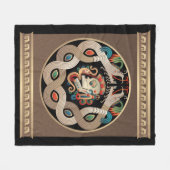 Mayan Serpents and Skull Fleece Deken (Voorkant (Horizontaal))