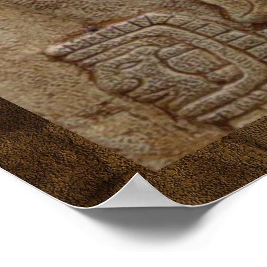 Mayan Stone Carving Art Print (Hoek)