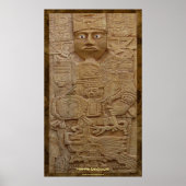 Mayan Stone Carving Art Print (Voorkant)