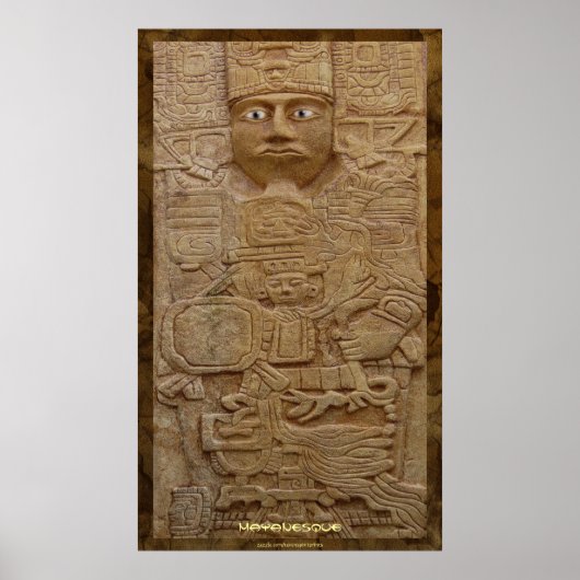 Mayan Stone Carving Art Print (Voorkant)
