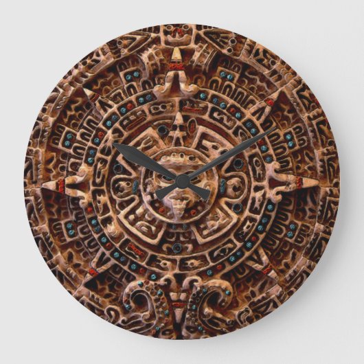 Mayan Sun Calendar Aztec Mexican History Clock Grote Klok (Voorkant)