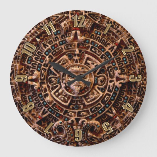 Mayan Sun Calendar Aztec Mexican History Clock Grote Klok (Voorkant)