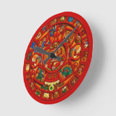 Mayan Sun Calendar Aztec Mexican History Clock Ronde Klok (Hoek)