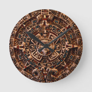 Mayan Sun Calendar Aztec Mexican History Clock Ronde Klok