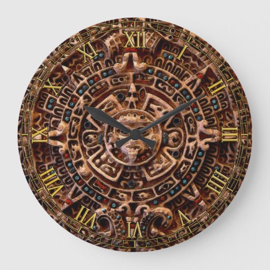 Mayan Sun Calendar Aztec Mexico History Clock Grote Klok (Voorkant)