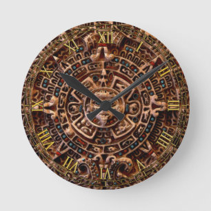 Mayan Sun Calendar Aztec Mexico History Clock Ronde Klok