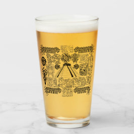 Mayan-symbolen mok glas