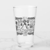 Mayan-symbolen mok glas (Voorkant)