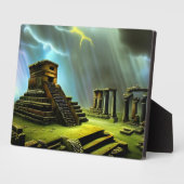 Mayan Tempel Ruïnes Fantasy Kunst Tafelblad Fotoplaat (Zijkant)
