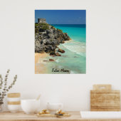 Mayan Temple en Caribbean Zee Poster (Keuken)