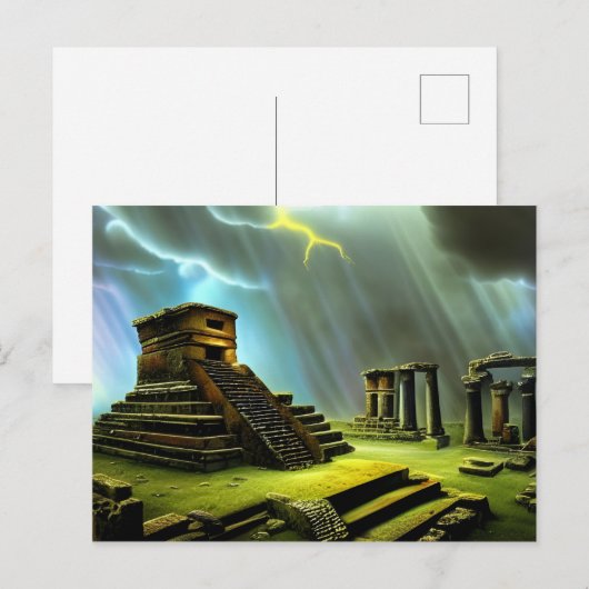 Mayan Temple Ruins Fantasy Art Briefkaart (Voorkant / Achterkant)