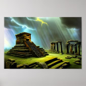 Mayan Temple Ruins Fantasy Art Poster (Voorkant)