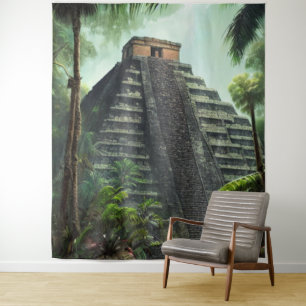 Mayan Temple Tapestry Wandkleed