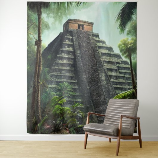 Mayan Temple Tapestry Wandkleed (In situ)