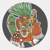 Mayan Tezcalipoca God Ronde Sticker (Voorkant)