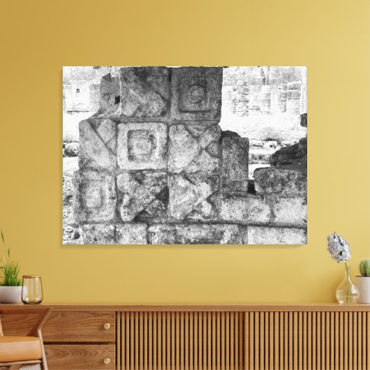 Mayan Tic-Tac-Toe? Canvas Afdruk (Insitu (Woonkamer))