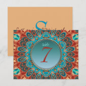 Mayan Tribal Earth Mandala Table Number Briefkaart (Voorkant / Achterkant)