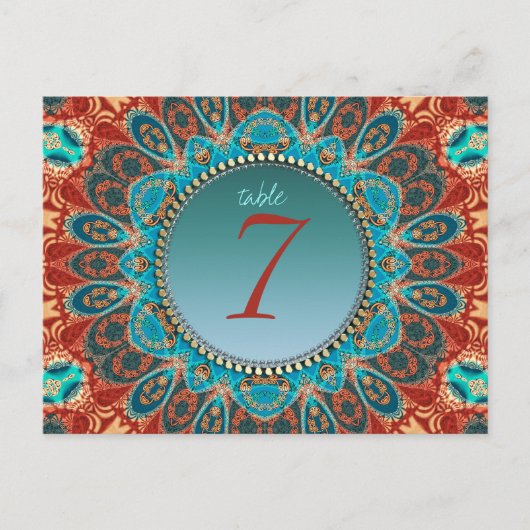 Mayan Tribal Earth Mandala Table Number Briefkaart (Voorkant)