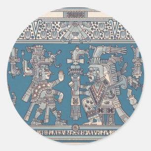 Mayan Tulum Mural Ronde Sticker