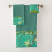 Mayan Turquoise & Gold Mexican Boho Bad Handdoek (Insitu)