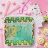 Mayan Turquoise & Gold Mexican Boho Papieren Bordje (Feest)