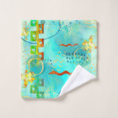 Mayan Turquoise & Golden Misty Sky Bad Handdoek (Wasdoekje)
