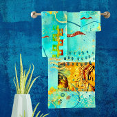 Mayan Turquoise & Golden Misty Sky Bad Handdoek