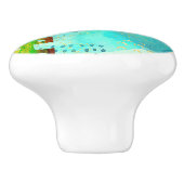 Mayan Turquoise & Golden Misty Sky Keramische Knop (Zijkant)