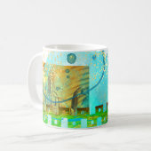Mayan Turquoise & Golden Misty Sky Koffiemok (Voorkant links)