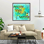 Mayan Turquoise & Golden Misty Sky Perfect Poster
