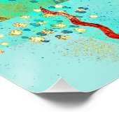 Mayan Turquoise & Golden Misty Sky Perfect Poster (Hoek)