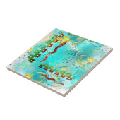 Mayan Turquoise & Golden Misty Sky Tegeltje (Zijkant)