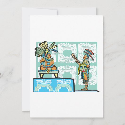 Mayan Warrior and King Invitation Kaart (Voorkant)