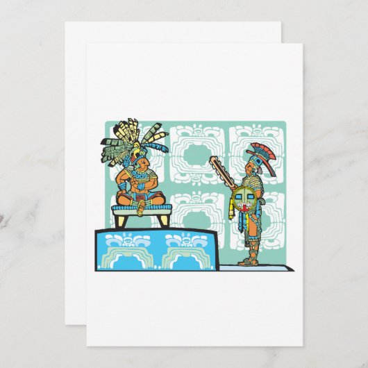 Mayan Warrior and King Invitation Kaart (Voorkant / Achterkant)
