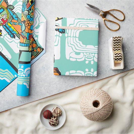 Mayan Warrior and King Wrapping Paper Cadeaupapier