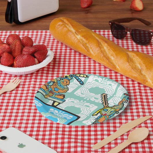 Mayan Warrior en King Papieren Bordje