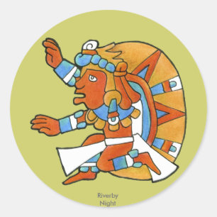 Mayan Warrior v.1 Ronde Sticker