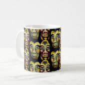 Mayan Warriors - surrealisme geschilderd design Koffiemok (Voorkant links)