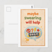"Maybe Swearing Will Help" Briefkaart (Voorkant / Achterkant)