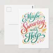 "Maybe Swearing Will Help" Briefkaart (Voorkant / Achterkant)
