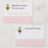 MayBee Bumble Bee Baby shower Coupon (Voorkant / Achterkant)
