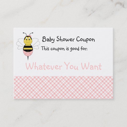 MayBee Bumble Bee Baby shower Coupon (Voorkant)