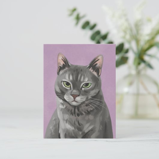 Maybelle the Grey Tabby Cat Briefkaart (Staand voorkant)