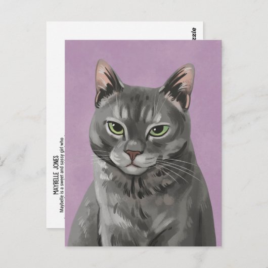 Maybelle the Grey Tabby Cat Briefkaart (Voorkant / Achterkant)