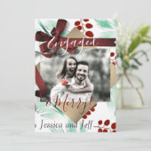 Mayberry Verloving en vrolijk foto kerstkaart (Staand voorkant)