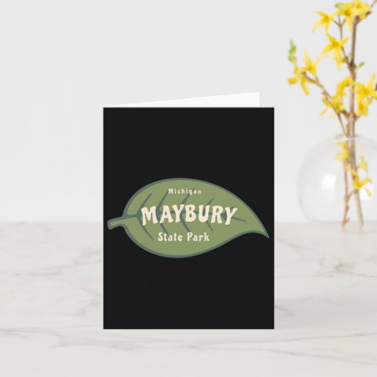 Maybury State Park Michigan Fall Leaves Vacation Kaart (Gele Bloem)