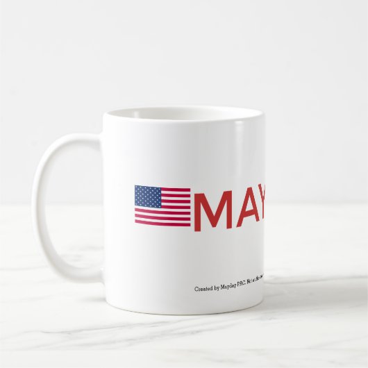 MAYDAY-Logo- EN American Flag Cup Koffiemok (Links)