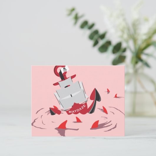 maydaze shark cirkel briefkaart (Staand voorkant)