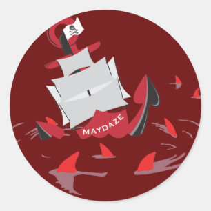 maydaze shark cirkel ronde sticker
