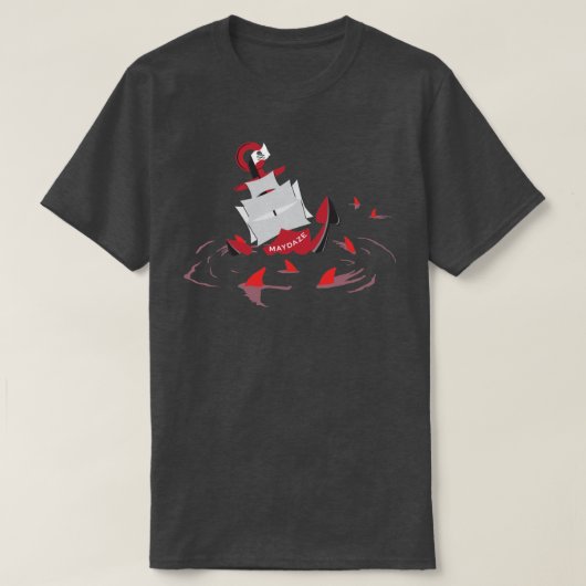 maydaze shark cirkel t-shirt (Design voorkant)